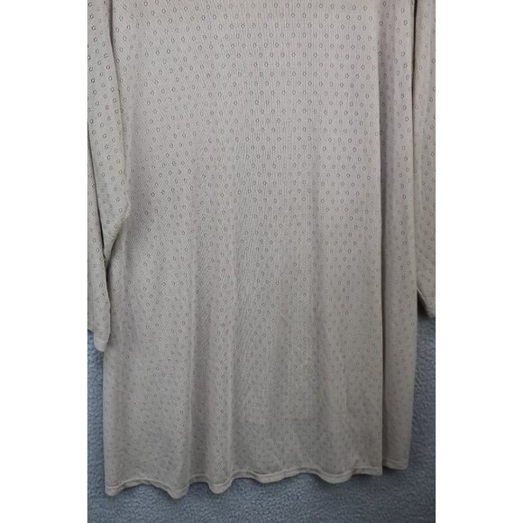 LOGO by Lori Goldstein Semi Sheer Silky Cut Out 3/4 Sleeve Tunic-2X-NWT - Picture 11 of 12